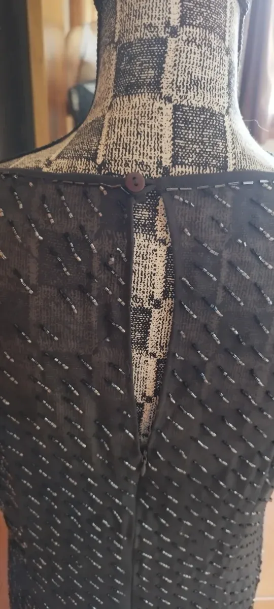 Vestido Mango pedrería gris 1999