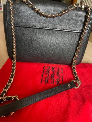 Bolso Carolina Herrera Negro y Dorado