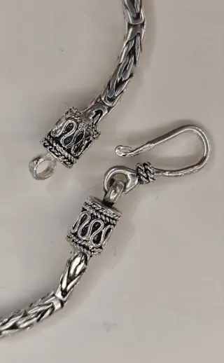 Pulsera Plata 925 Trenzada Balinesa Hombre NUEVA