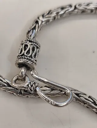 Pulsera Plata 925 Trenzada Balinesa Hombre NUEVA