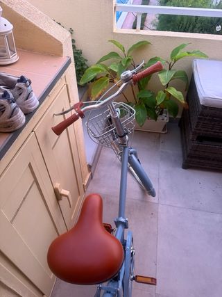 Bicicleta de paseo plegable azul