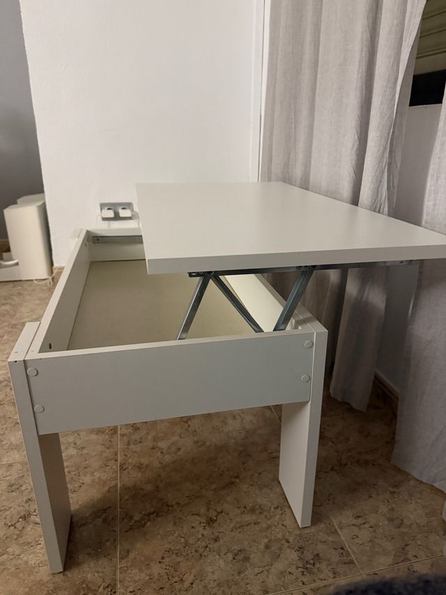 Mesa de centro elevable blanca