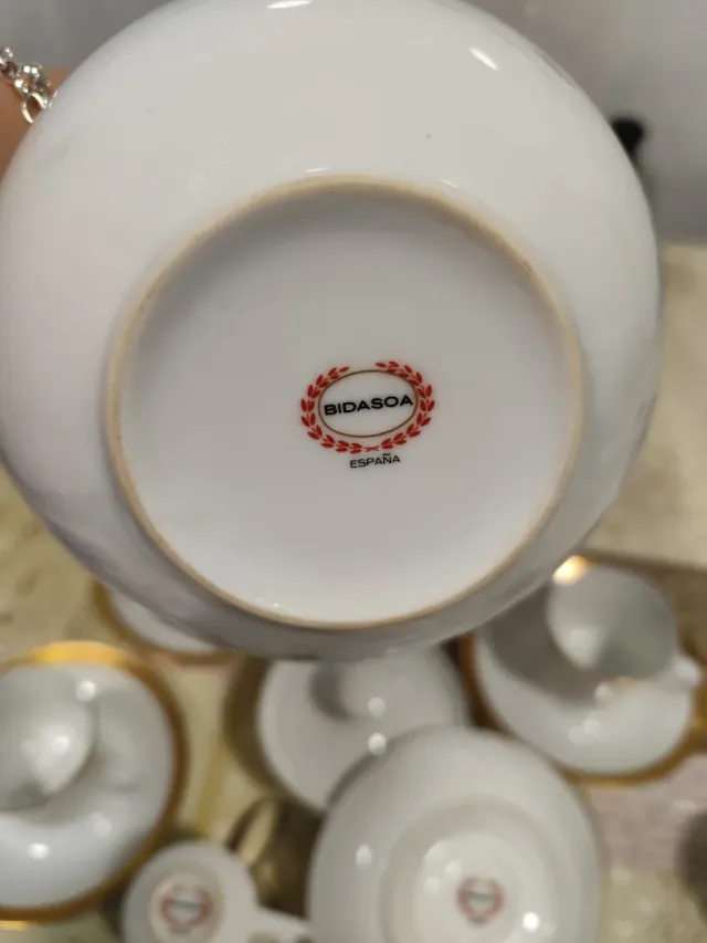 Juego de café Bidasoa porcelana oro