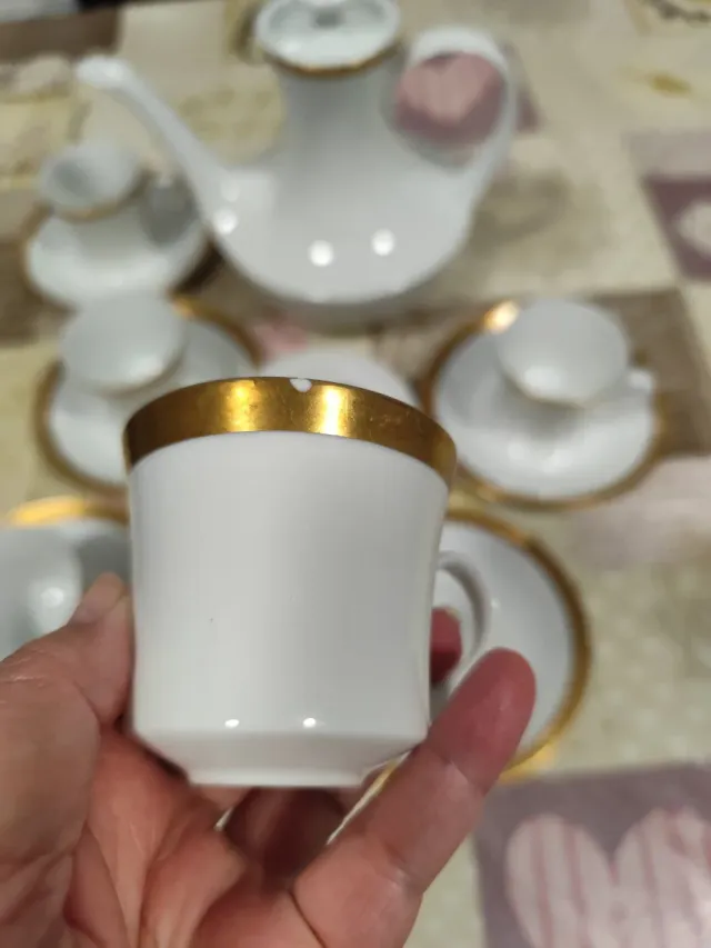 Juego de café Bidasoa porcelana oro