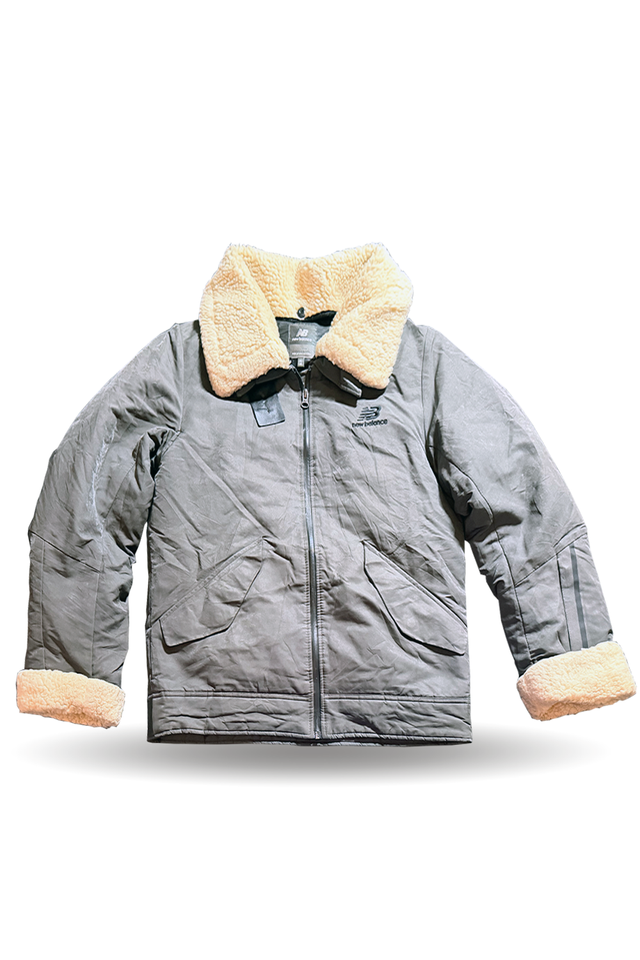 Chaqueta New Balance Talla M Gris Borreguito