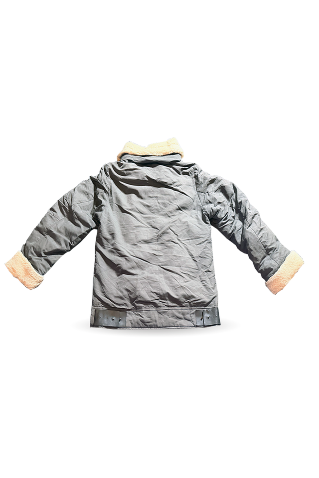 Chaqueta New Balance Talla M Gris Borreguito