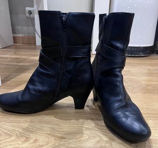 Botas de piel mujer negras