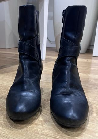 Botas de piel mujer negras