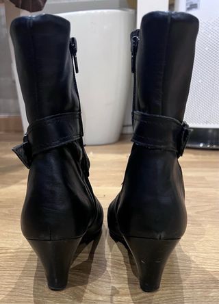 Botas de piel mujer negras