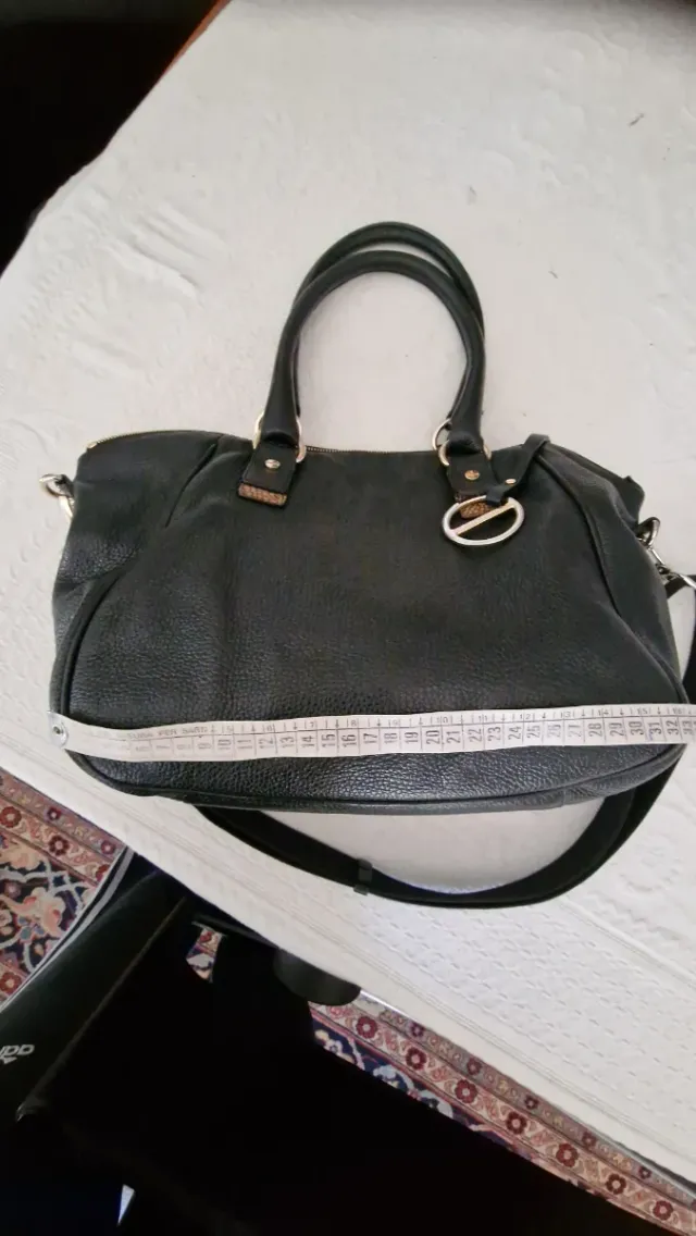 Borsa vera pelle donna Borbonese nera