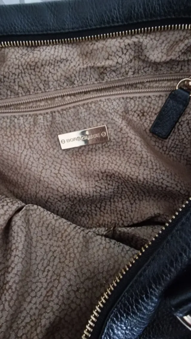 Borsa vera pelle donna Borbonese nera