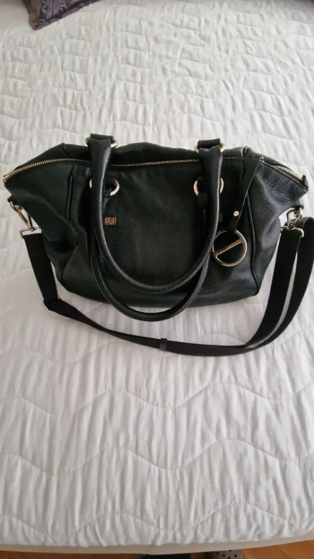 Borsa vera pelle donna Borbonese nera