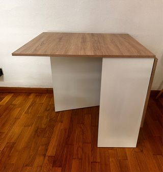 Mesa Comedor Plegable Madera y Blanca
