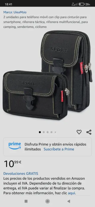 Funda Móvil Vertical Piel Marrón Baiyian.
