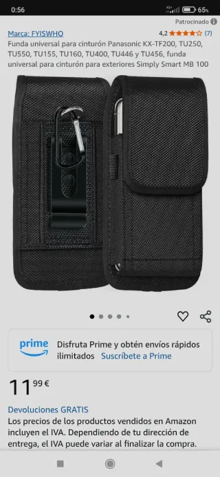 Funda Móvil Vertical Piel Marrón Baiyian.