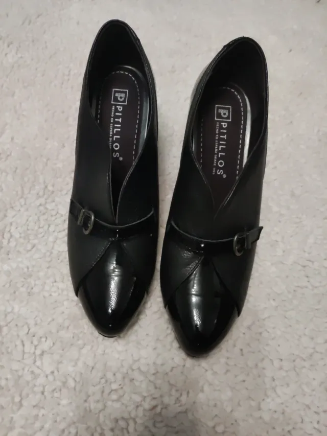 Zapatos Pitillos Talla 40 Negro/Gris Oscuro