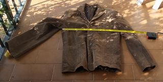 Chaqueta de piel vintage marrón