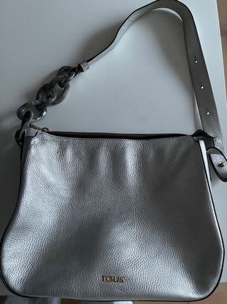 Bolso Tous Piel Plateado