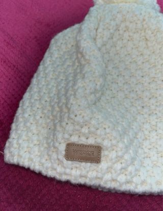 Berretto WEBER lana bianco con pompon
