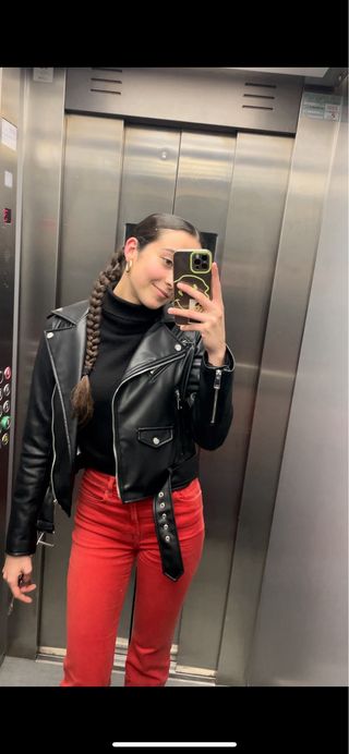 Chaqueta Zara cuero negra