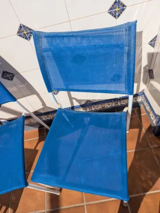 Juego 4 Sillas Terraza/Jardín Metal Azul