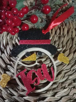 Bola Navidad Muñeco Nieve Personalizada