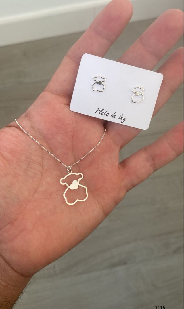Set di gioielli Tous in argento 925 con collana e orecchini