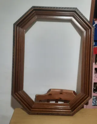 Cornice per specchio ottagonale in legno