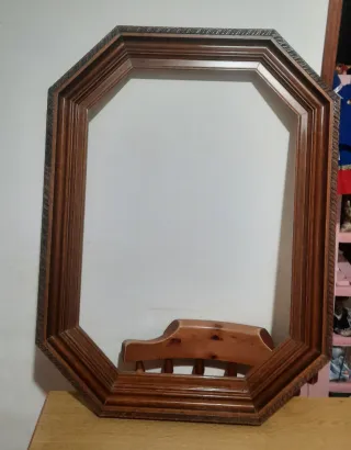 Cornice per specchio ottagonale in legno