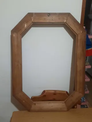 Cornice per specchio ottagonale in legno