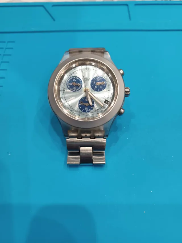 Orologio Swatch Cronografo Blu/Argento