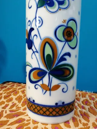 Vaso ceramica vintage anni 60 decorato