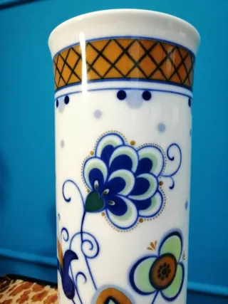 Vaso ceramica vintage anni 60 decorato