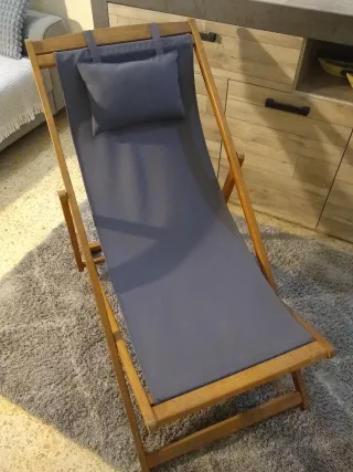 Hamaca de terraza y jardín madera y tela