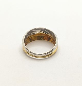 Anillo de oro combinado de 18k, 1.94 g, T-18.