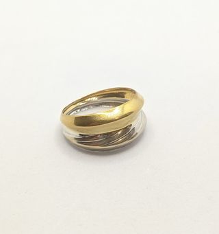 Anillo de oro combinado de 18k, 1.94 g, T-18.