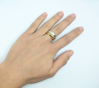 Anillo de oro combinado de 18k, 1.94 g, T-18.