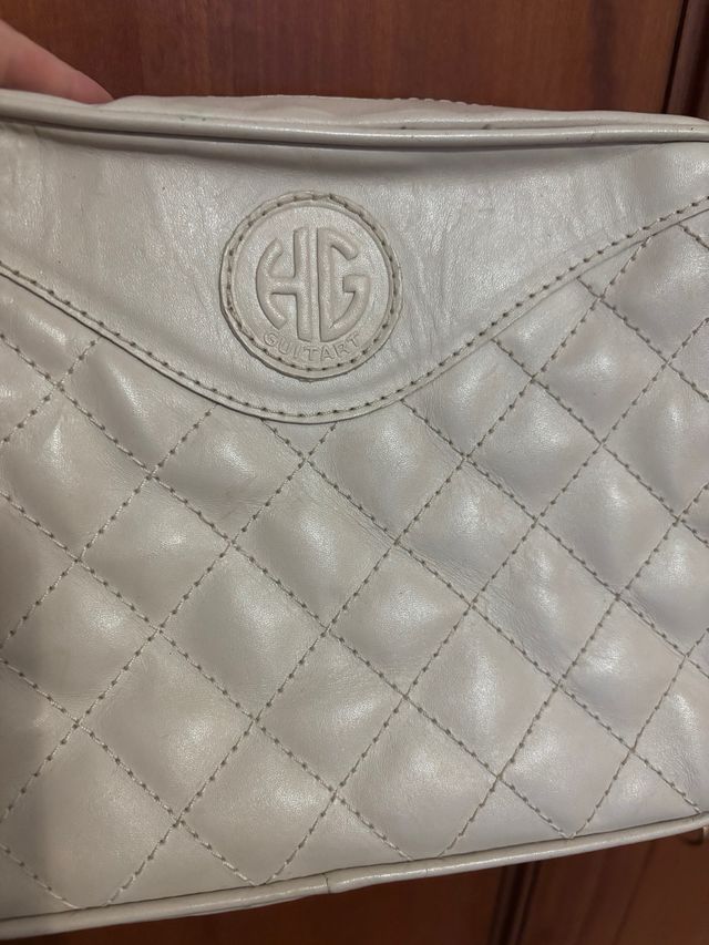 Bolso piel crema HG Guitart