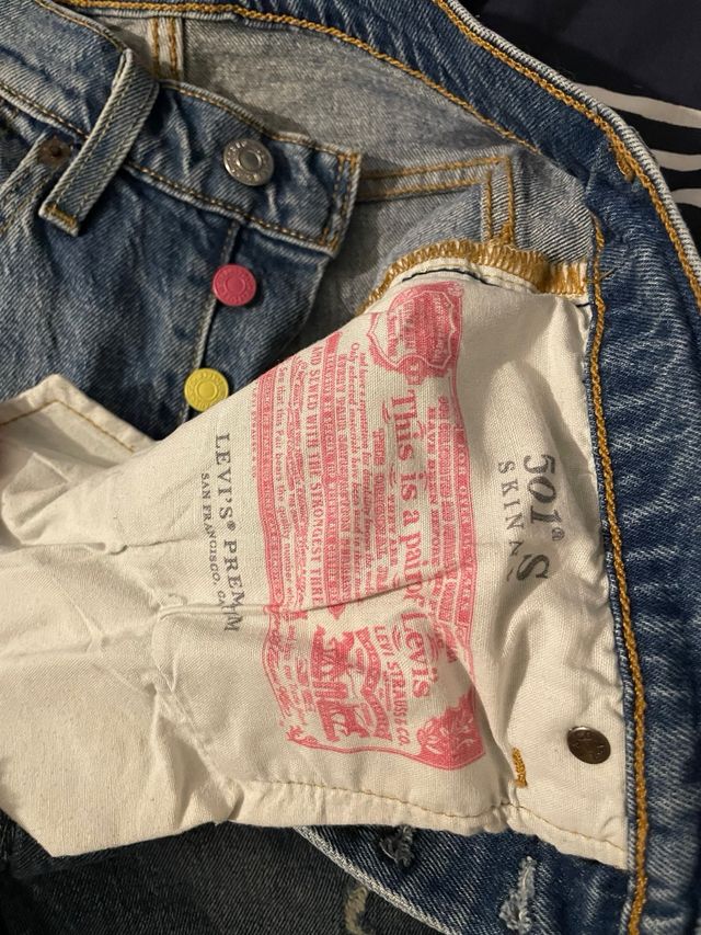 Levi's W26 L30 Jeans Azules Desgastados