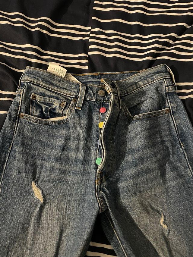 Levi's W26 L30 Jeans Azules Desgastados