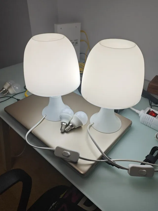 Juego 2 Lámparas Mesita Noche