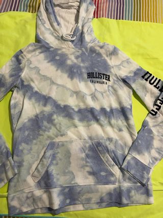 Sudadera Hollister Tie-Dye Azul y Blanca