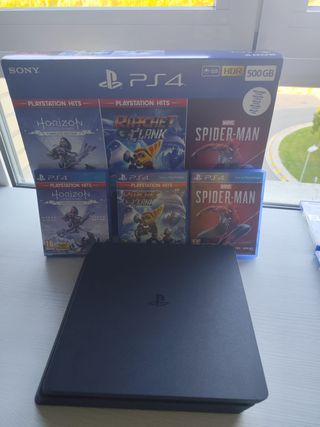 Consola PS4 500GB Negra + 3 Juegos