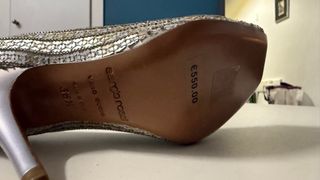Scarpe Sergio Rossi con paillettes oro e argento