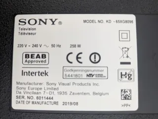 Sony KD65XG8096 Altavoces y Emisor