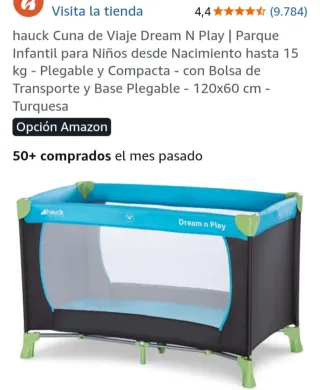 Cuna de viaje Hauck Dream N Play Turquesa