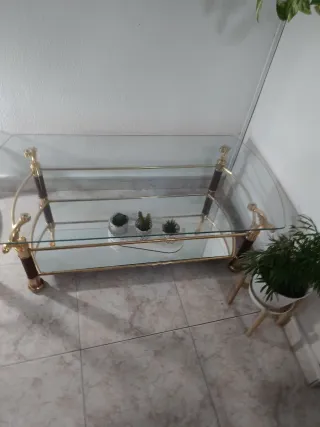 Conjunto comedor mesa centro cristal