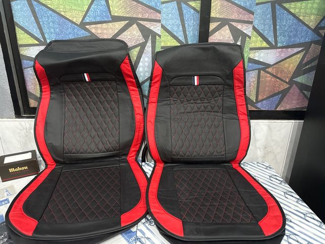 Fundas Asiento Coche Negras y Rojas