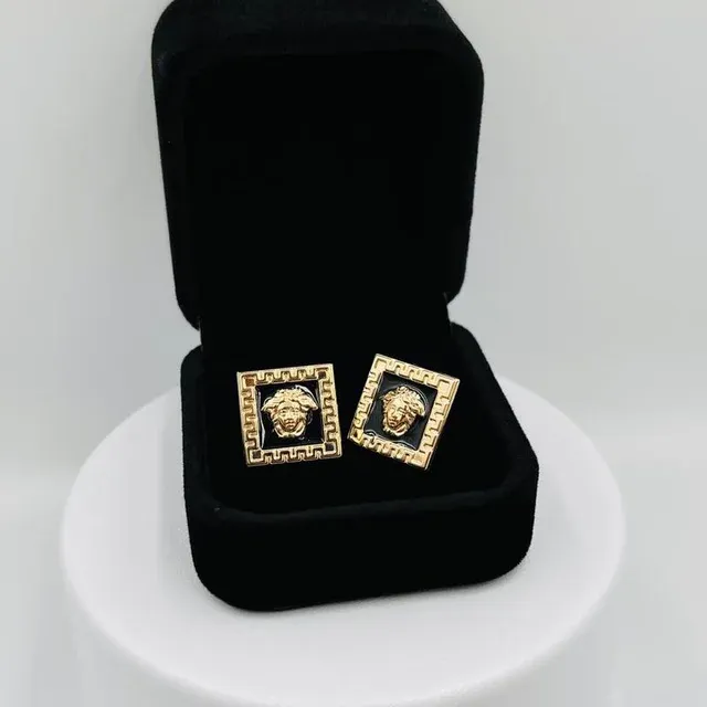 Pendientes Onix y Medusa Oro