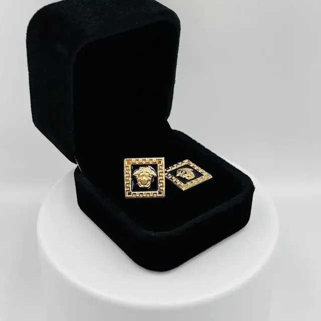 Pendientes Onix y Medusa Oro